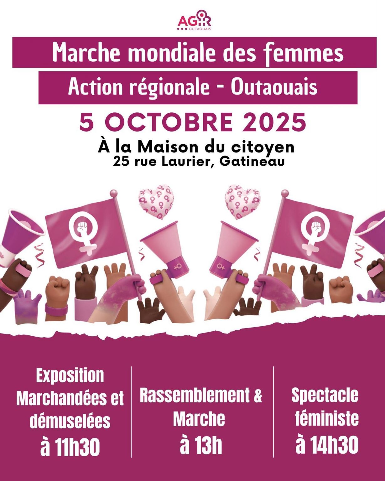 Marche mondiale des femmes - Action régionale en Outaouais - AGIR Outaouais